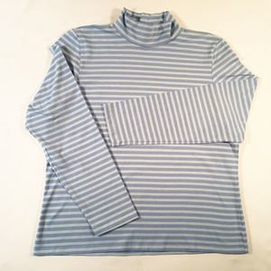Josephine Chaus XL Blue Stripe Mock Tee NWT